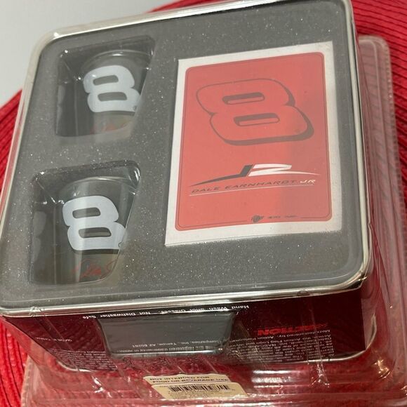 Vintage Dale Earnhardt Jr #8 Winner’s Circle Shot Glasses & Cards in tin NWT - Picture 6 of 8